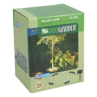 Pro Garden Solar boomverlichting | Pro Garden | 130 x 15 x 55 mm  (4 delen, 12 leds, Warm wit, Zwart) DX9954000 K170105998 - 4