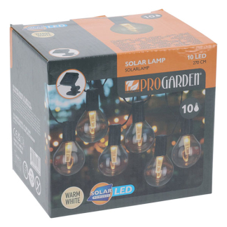 Pro Garden Solar lichtsnoer | ProGarden | 2.7 meter (10 leds, 1.2 V, 300 mAh, Grijs) AF5600110 K170106008