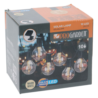 Pro Garden Solar lichtsnoer | ProGarden | 2.7 meter (10 leds, 1.2 V, 300 mAh, Transparant) AF5600090 K170106006