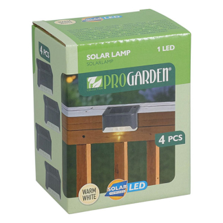 Pro Garden Solar wandlamp | ProGarden | 4 stuks | 8 x 4 x 4.5 centimeter (Kunststof, Zwart) DX9954050 K170106015 - 4