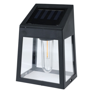 Pro Garden Solar wandlamp | ProGarden | 9 x 63 x 13 centimeter (Kunststof, Zwart) DX9954030 K170106014