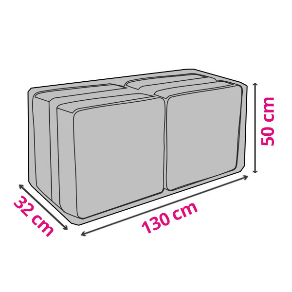 Pro Garden Tuinkussenhoes | Pro Garden | 130 x 50 x 32 cm (PU coating, Zwart) FC4630030 K170102247 - 1