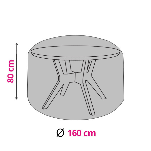 Pro Garden Tuintafelhoes | Pro Garden | 80 x Ø 160 cm (Cirkel, Polyester, Zwart) FC4640070 K170103176 - 1