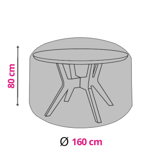 Pro Garden Tuintafelhoes | Pro Garden | 80 x Ø 160 cm (Cirkel, Polyester, Zwart) FC4640070 K170103176 - 1