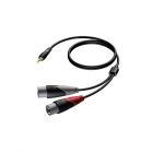 Procab 2 x XLR (m) naar jack 3.5 mm kabel | Procab | 1.5 meter (Stereo, Gebalanceerd, 100% koper) PB80053 K010412032