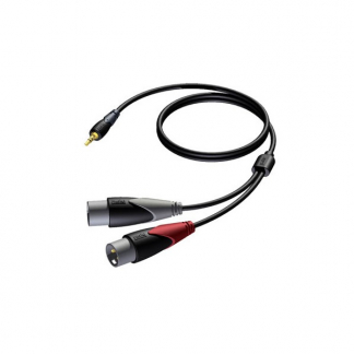 Procab 2 x XLR (m) naar jack 3.5 mm kabel | Procab | 1.5 meter (Stereo, Gebalanceerd, 100% koper) PB80053 K010412032 - 