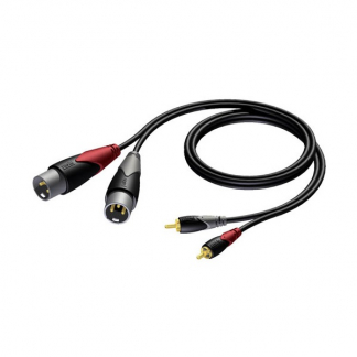 Procab 2 x XLR naar Tulp kabel (m/m) | Procab | 1.5 meter (Gebalanceerd, Stereo, 100% koper) PB80023 K010412060 - 