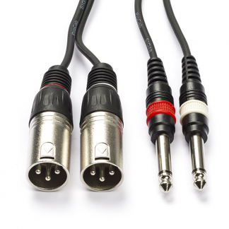 Procab 2x XLR (m) naar 2x jack 6.35 mm kabel - Procab - 1.5 meter (Mono, Ongebalanceerd) CAB708/1.5 PB07275 K010307258 - 