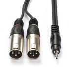 2x XLR (m) naar jack 3.5 mm kabel - Procab - 1.5 meter (Stereo)