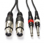 Procab 2x XLR (v) naar 2x jack 6.35 mm kabel - Procab - 1.5 meter (Mono, Ongebalanceerd) CAB707/1.5 PB07265 K010307256 Procab 2x XLR (v) naar 2x jack 6.35 mm kabel - Procab - 1.5 meter (Mono, Ongebalanceerd) CAB707/1.5 PB07265 K010307256