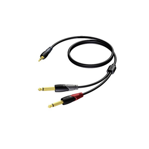 Procab 3.5 mm jack naar 6.35 mm jack kabel | M ↔ M | Procab | CLA713 | 1.5 meter (Mono/Stereo, Verguld) PB80055 K010412034 - 1