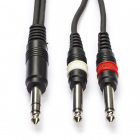 Procab 6.35 mm naar 2x 6.35 mm jack kabel - Procab - 1.5 meter (Stereo/Mono) CAB721/1.5 PB07385 K010301267