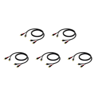 Tulp kabel | M ↔ M | Procab | 0.5 meter | 5 stuks (Stereo, 100% koper, Verguld)