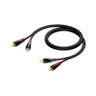 Tulp kabel | Procab | 0.5 meter (Stereo, 100% koper, Verguld)