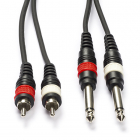 Procab Tulp naar 2x jack 6.35 mm kabel | Procab | 1.5 meter (Mono) CAB631/1.5 PB07200 K010301393