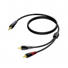 Tulp naar jack 3.5 mm kabel | Procab | 1.5 meter (Stereo, Verguld, 100% koper)