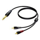 Procab Tulp naar jack 6.35 mm kabel | M ↔ M | Procab | CLA719 | 1.5 meter (Stereo, Verguld, 100% koper) PB80063 K010411237 - 1