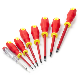 Procab VDE schroevendraaierset | Fixpoint | 8-delig (VDE, Plat, Kruiskop, Fase tester, Opbergkoffer) 77113 K180106787 - 1