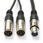 XLR kabel (m/v) - Procab - 1.5 meter (Gebalanceerd, Stereo, 3-pins)