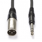 XLR (m) naar jack 6.35 mm kabel - Procab - 1.5 meter (Stereo, Gebalanceerd)