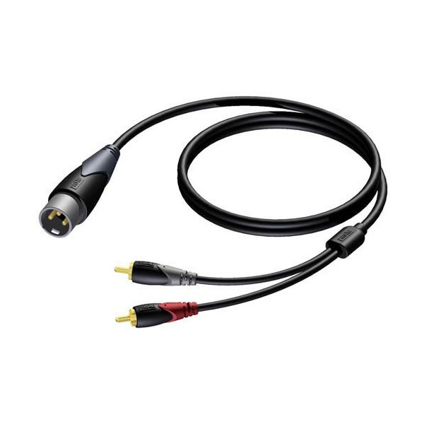 Procab XLR naar Tulp kabel | M ↔ M | Procab | CLA703 | 1.5 meter (Gebalanceerd, Stereo, 100% koper) PB80025 K010412062 - 1