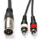 XLR naar Tulp kabel (m/m) | Procab | 1.5 meter (Ongebalanceerd, Mono)