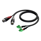 XLR naar terminal block | M ↔ M | Procab | CLA834 | 1 meter (Stereo, 3-pins)