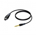 XLR (v) naar jack 6.35 mm kabel | Procab | 1.5 meter (Stereo, Gebalanceerd, 100% koper)