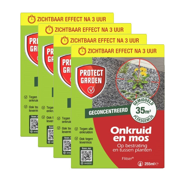 Protect Garden Onkruidverdelger en mos verwijderaar | Flitser | Protect Garden | 35 m² (Natuurlijk, Concentraat, 255 ml, 4 stuks)  V170115602 - 1