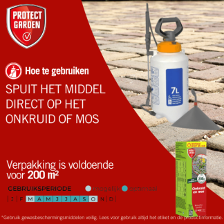 Protect Garden Onkruidverdelger en mos verwijderaar | Protect Garden | 200 m² (Natuurlijk, Concentraat, 450 ml) 86601080 K170505220 - 9