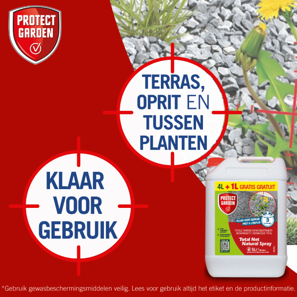 Protect Garden Onkruidverdelger en mos verwijderaar | Protect Garden | Total Net Natural | 50 m² (Gebruiksklaar, 5 liter)  K170116286 - 5