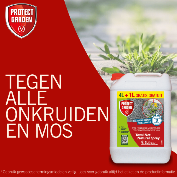 Protect Garden Onkruidverdelger en mos verwijderaar | Protect Garden | Total Net Natural | 50 m² (Gebruiksklaar, 5 liter)  K170116286 - 4