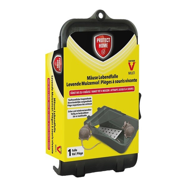 Protect Home Diervriendelijke muizenval | Protect Home | Victor Multi (4 muizen, Herbruikbaar) 86601225 K170115607 - 1