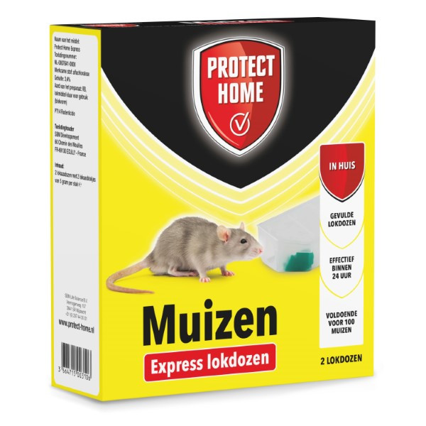 Protect Home Muizengif | Protect Home | Pasta | 2 stuks (10 gram, Snelwerkend, Inclusief lokdoos) 2411422 A170115104 - 1