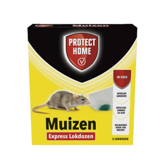 Protect Home Muizengif | Protect Home | Pasta (2 x 10 gram, Snelwerkend, Inclusief lokdoos, 2 stuks) 2411422 A170115104 - 