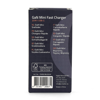 Q-Master GaN Mini snellader | Q-Master | 20W (USB C, Zwart) PWR011BLK20W K000000048 - 7
