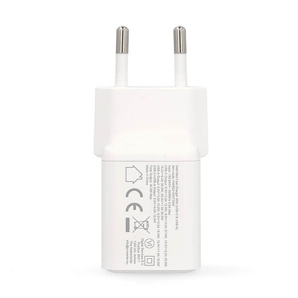 Q-Master GaN Mini snellader | Q-Master | 30W (USB A + USB C, Wit) PWR021WHT30W K000000053 - 3