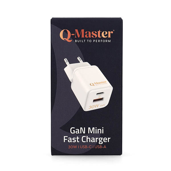 Q-Master GaN Mini snellader | Q-Master | 30W (USB A + USB C, Wit) PWR021WHT30W K000000053 - 4