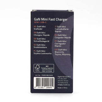 Q-Master GaN Mini snellader | Q-Master | 30W (USB C, Zwart) PWR011BLK30W K000000050 - 7