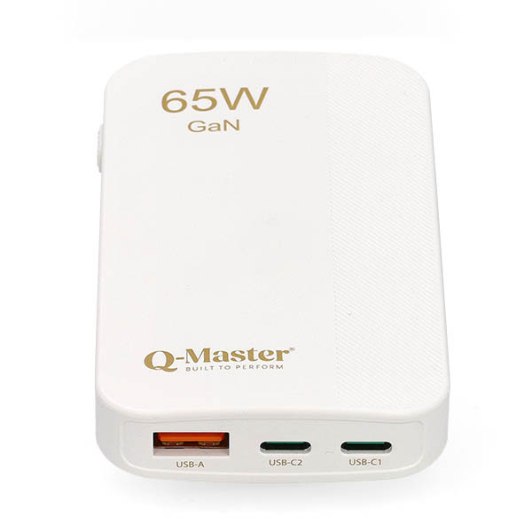 Q-Master GaN Mini snellader | Q-Master | 65W (USB A + 2 x USB C, Wit) PWR012WHT65W K000000055 - 1