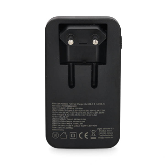 Q-Master GaN Mini snellader | Q-Master | 65W (USB A + 2 x USB C, Zwart) PWR012BLK65W K000000054 - 4