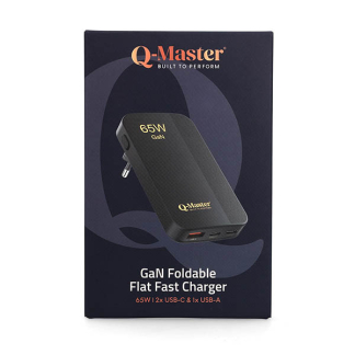 Q-Master GaN Mini snellader | Q-Master | 65W (USB A + 2 x USB C, Zwart) PWR012BLK65W K000000054 - 5