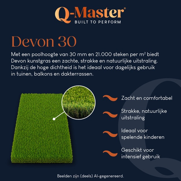 Q-Master Kunstgras Devon 30 | Q-Master | 2 x 1.5 meter (Poolhoogte 30 mm, 21000 steken per m²)  K170117011 - 8