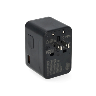 Q-Master Reisoplader | Q-Master | Type A, B, C, E, F, G, H, I, J, K en L naar Type A, C, G en I | 4 poorten | 45W (1x USB A, 3x USB C) PWR001BLK45W K000000040 - 4