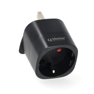 Q-Master Reisstekker | Europa naar Engeland | Q-Master (Geaard, Type F → Type G, Aanraakbeveiliging) PWR003BLKEUK K000000044