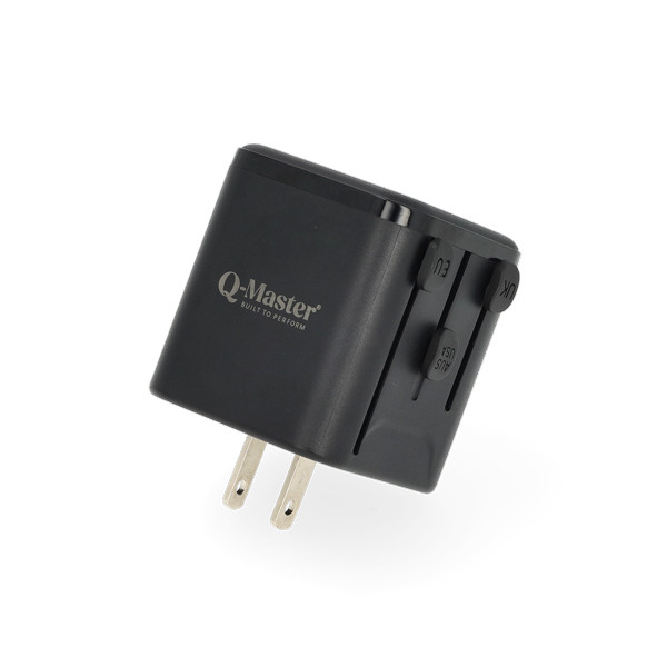 Q-Master Universele reisstekker | Q-Master | Type A, B, C, E, F, G, H, I, J, K en L naar Type A, C, G en I (Uitschuifbaar) PWR002BLKWRD K000000042 - 4
