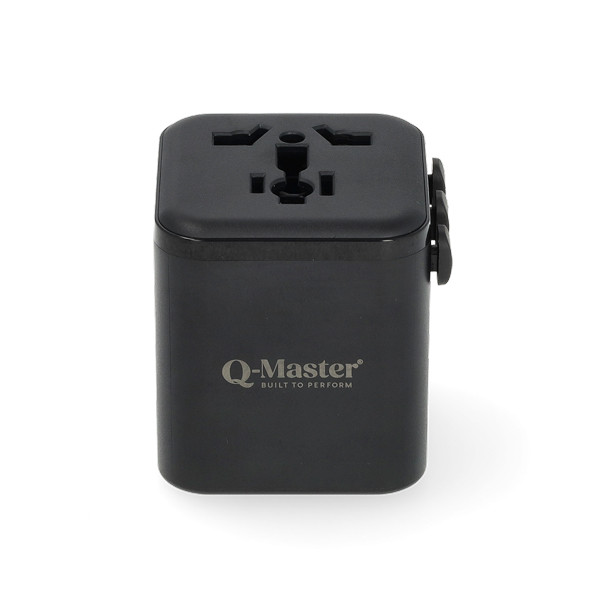 Q-Master Universele reisstekker | Q-Master | Wereld naar Wereld (Uitschuifbaar) PWR002BLKWRD K000000042 - 2