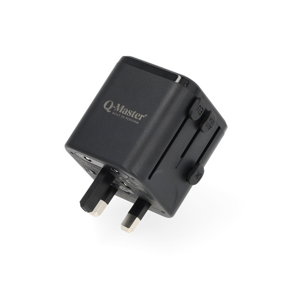 Q-Master Universele reisstekker | Q-Master | Wereld naar Wereld (Uitschuifbaar) PWR002BLKWRD K000000042 - 5