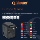 Q-Master Universele reisstekker met USB | Q-Master | Wereld naar Wereld | 67W (Uitschuifbaar, 1x USB A, 3x USB C) PWR001BLK67W K000000041 - 8