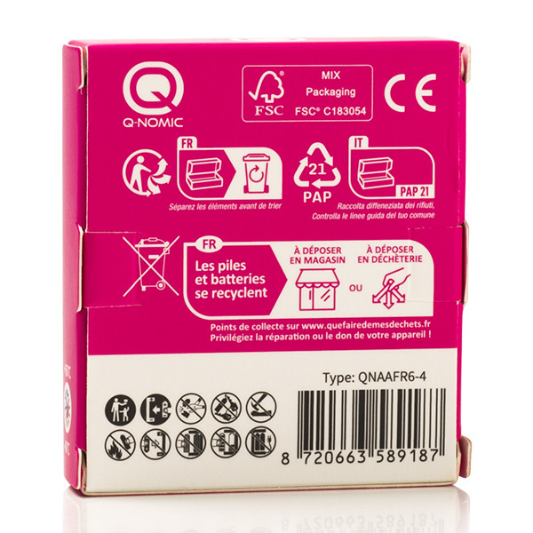 Q-Nomic AA batterijen | Q-Nomic | 4 stuks (Lithium, 1.5 V) AQN00003 K000000021 - 5